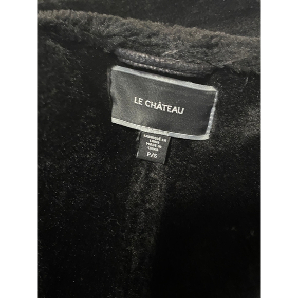Women's Le Château Black Shearling Leather Jacket S - Picture 5 of 11